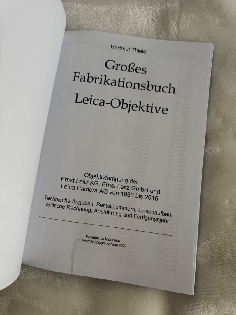 Book / ライカ レンズ製造番号帳