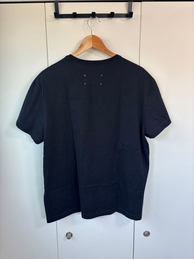 【Maison Margiela】反転ロゴ刺繍Tシャツ 50 ブラック