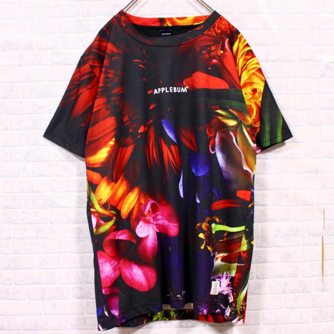 APPLEBUM フロントロゴ フラワー 総柄 Tシャツ アップルバム 花柄
