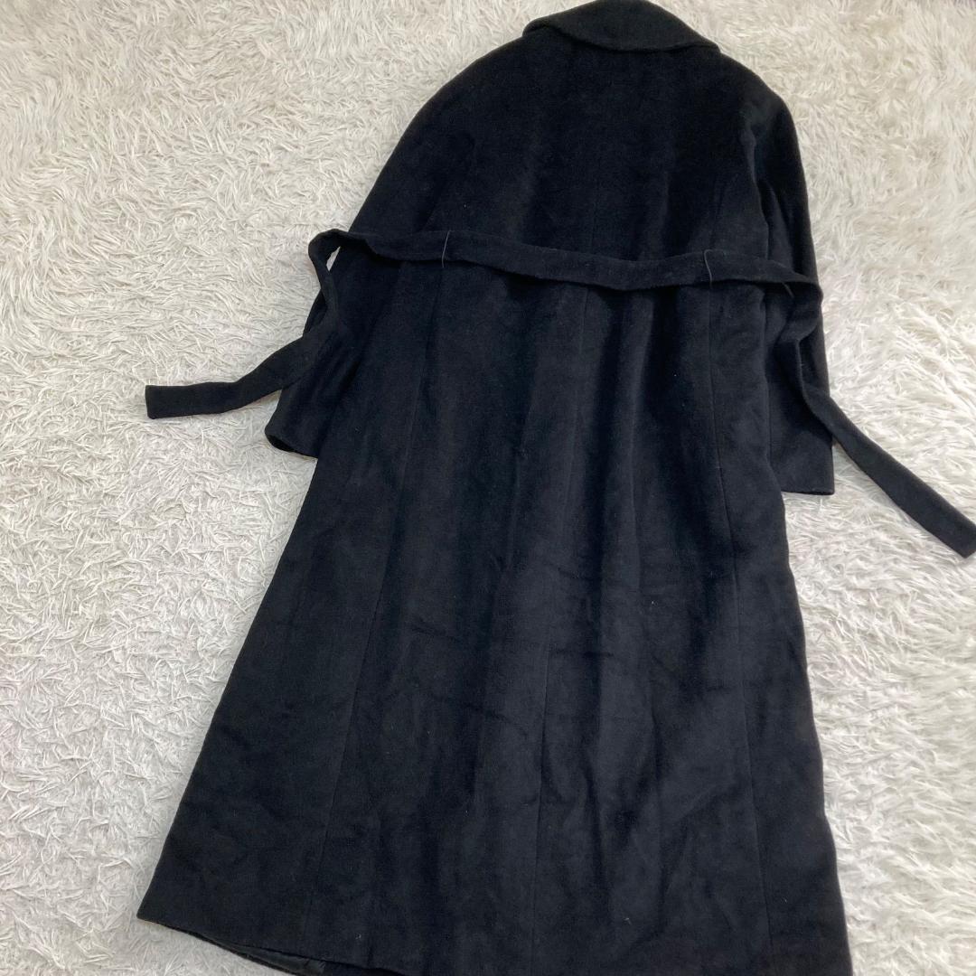 16263✨美品✨マックスマーラ 42 ウール ロング ベルテッドコート 黒