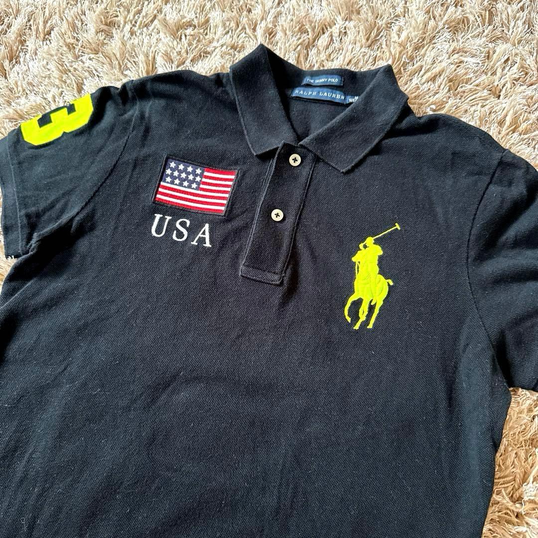 ポロラルフローレン THE SKINNY POLO ビッグポニー ポロシャツ 黒