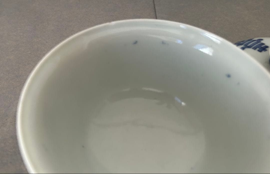 手書き 蓋茶碗 良質磁器 超薄造 中国美術 唐物 清朝清代 青花 染付 古伊万里