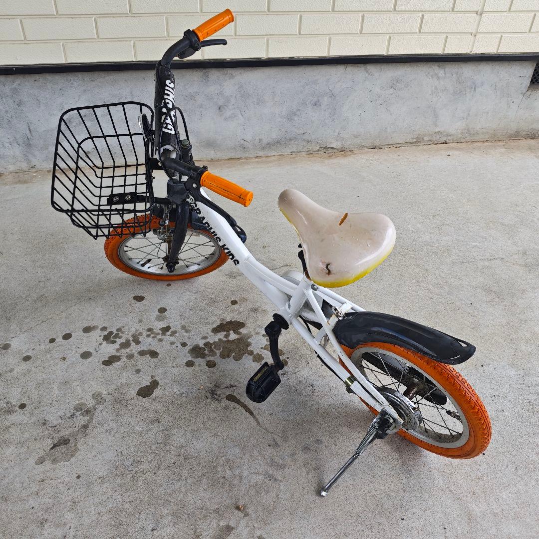 ✨【送料込！】幼児用自転車 14インチ ホワイト×オレンジ✨