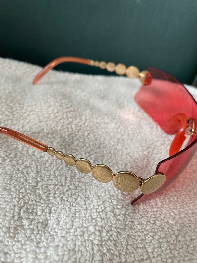 希少　Dior ゴールド サングラス　ピンク