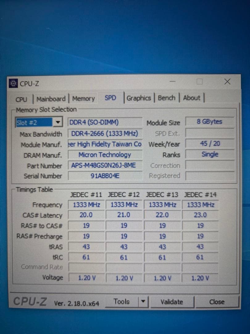 Ploneer 8GB PC用メモリ DDR4-2666CL19 8GB1.2V