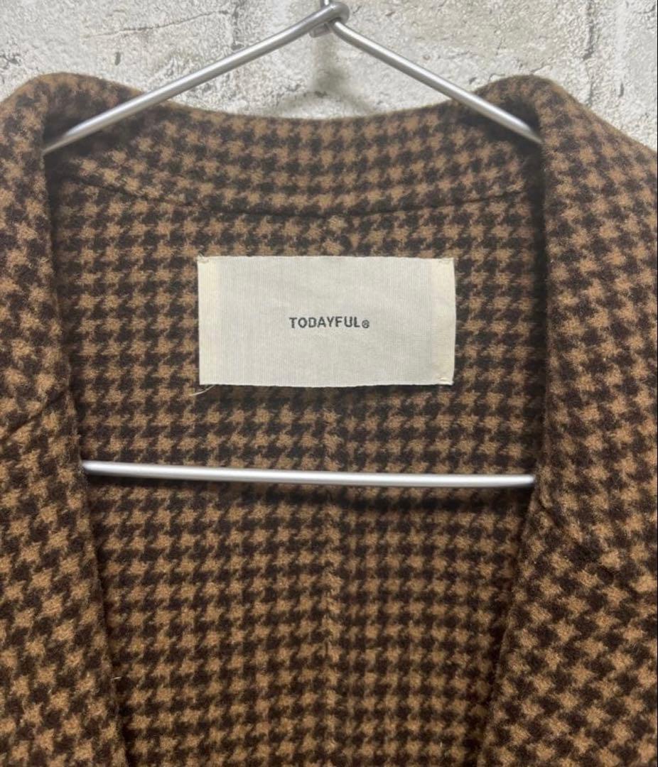 todayful wool check jacketトゥデイフル ジャケット36