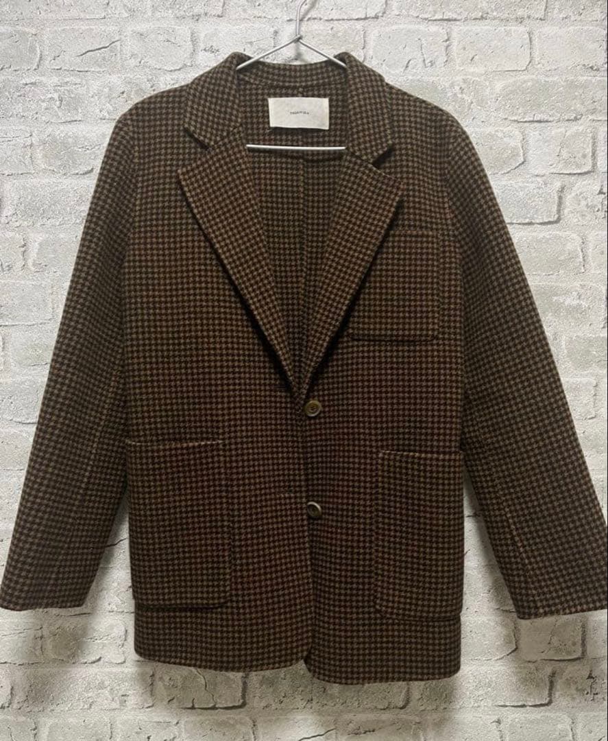 todayful wool check jacketトゥデイフル ジャケット36
