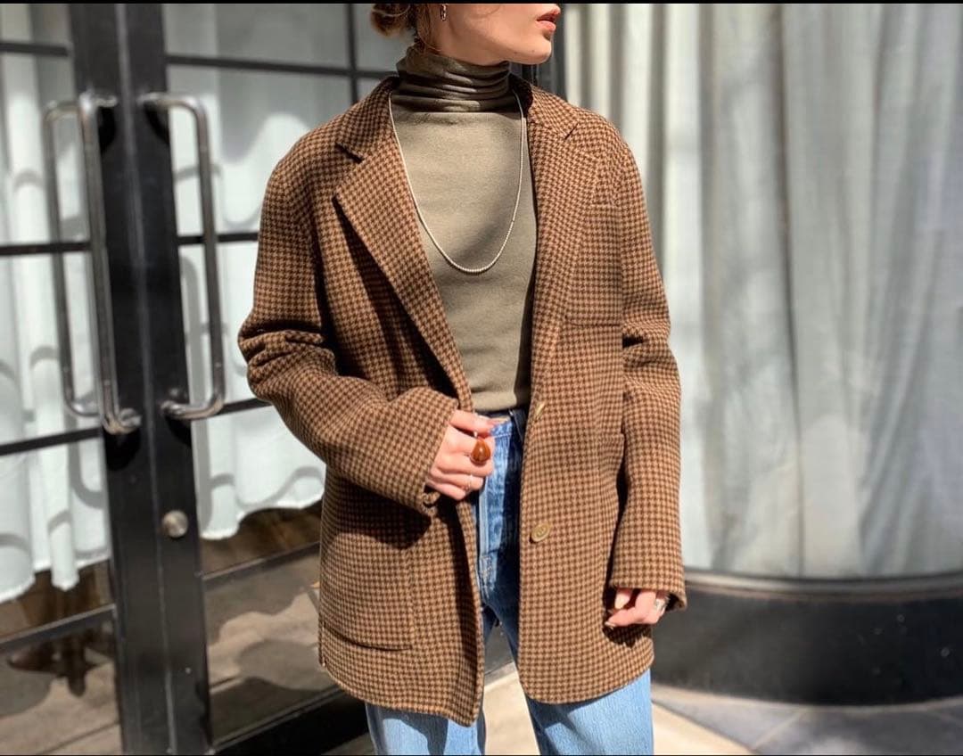 todayful wool check jacketトゥデイフル ジャケット36