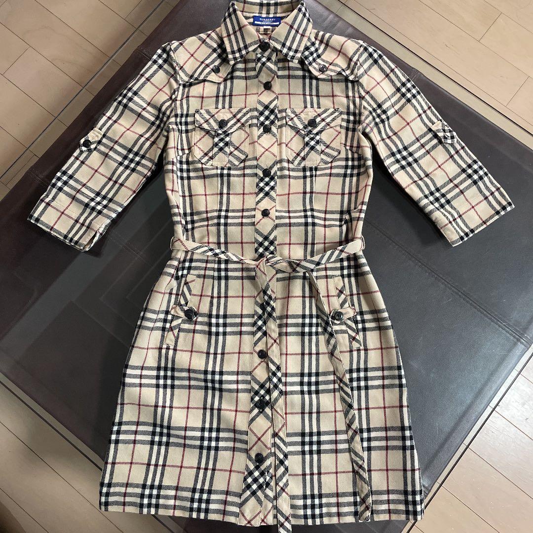 バーバリーブルーレーベルレディース　ノヴァチェック　シャツ　ワンピース　36/S