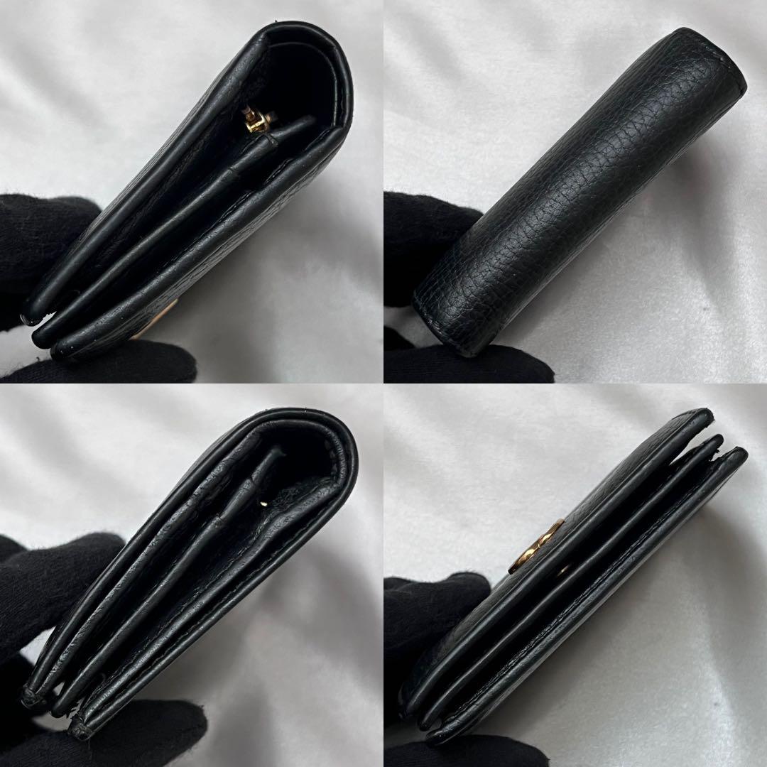 ◇極美品◇グッチ　GGマーモント　456126　二つ折り財布　ブラック　レザー