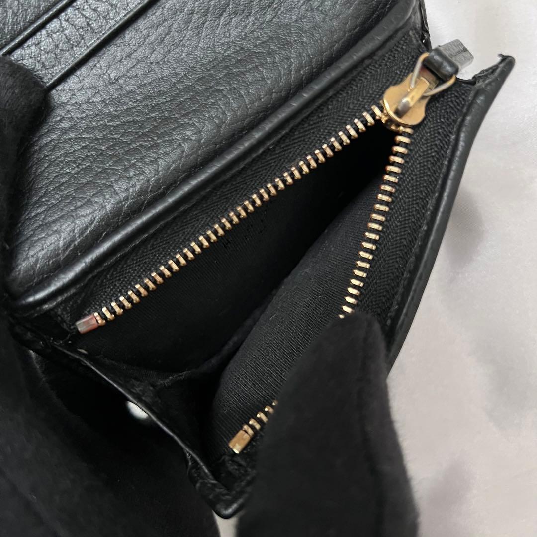 ◇極美品◇グッチ　GGマーモント　456126　二つ折り財布　ブラック　レザー