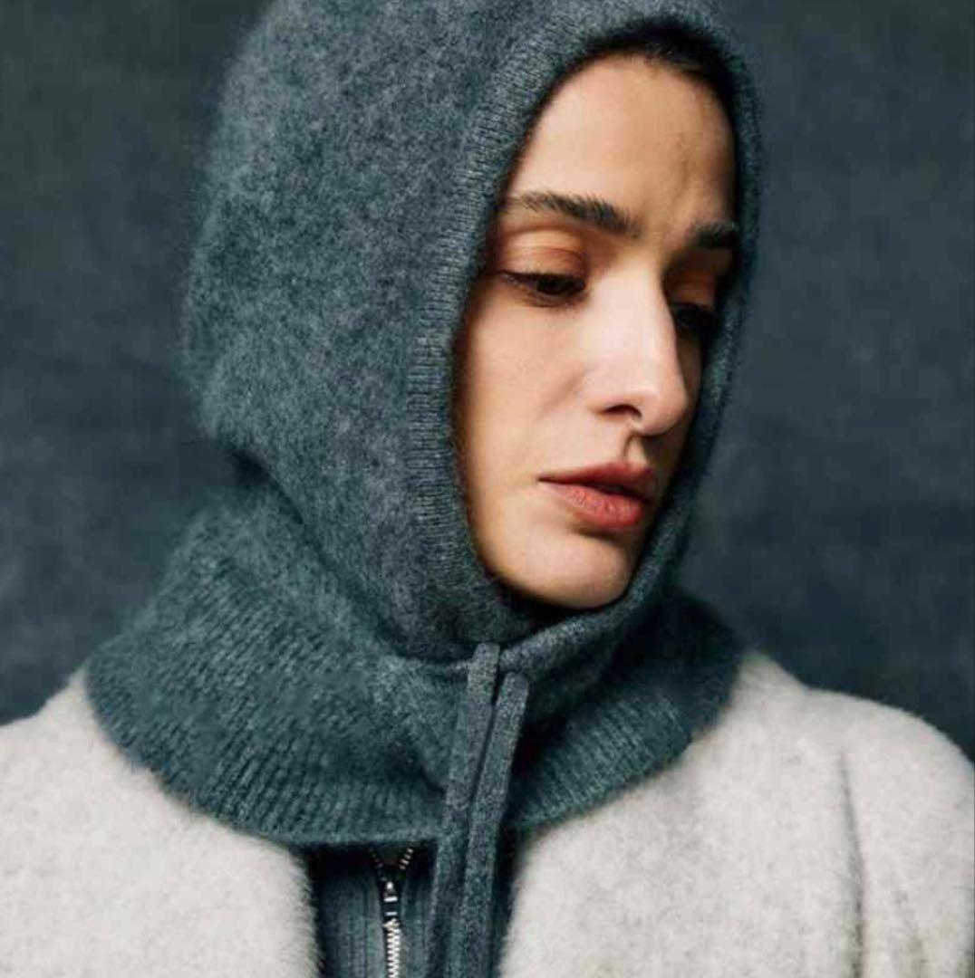 バラクラバ　グレー　カシミア　新品