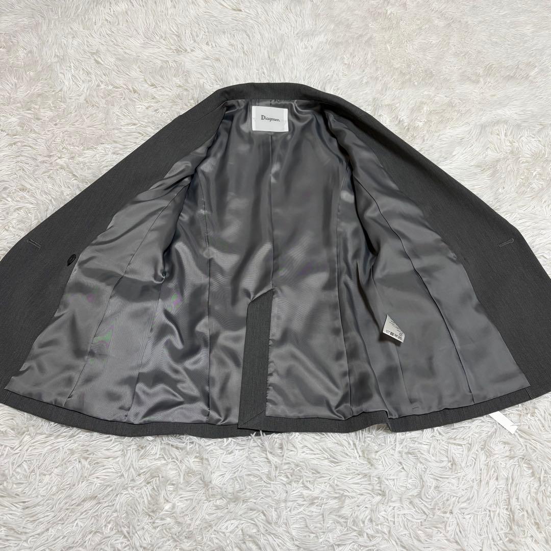 未使用・タグ付き　ダイアグラム　ダブルブレストstJK 金ボタン　グレー