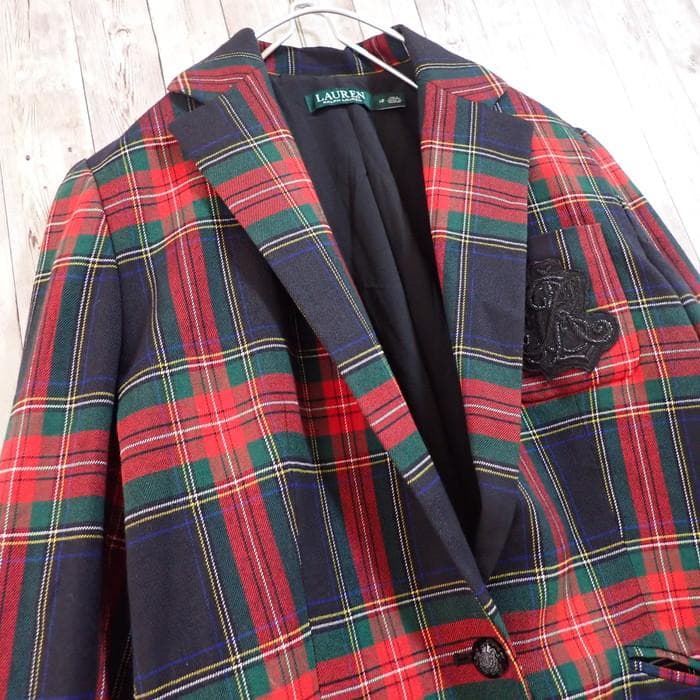 ポロ ラルフローレン チェック柄 ジャケット ブレザー レディース トラッド