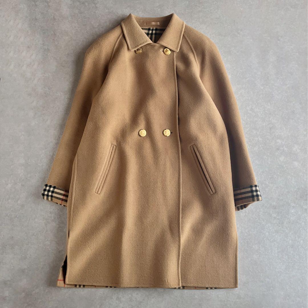 Burberrys カシミヤ混 ダブルフェイス ロングコート 9号 金ボタン