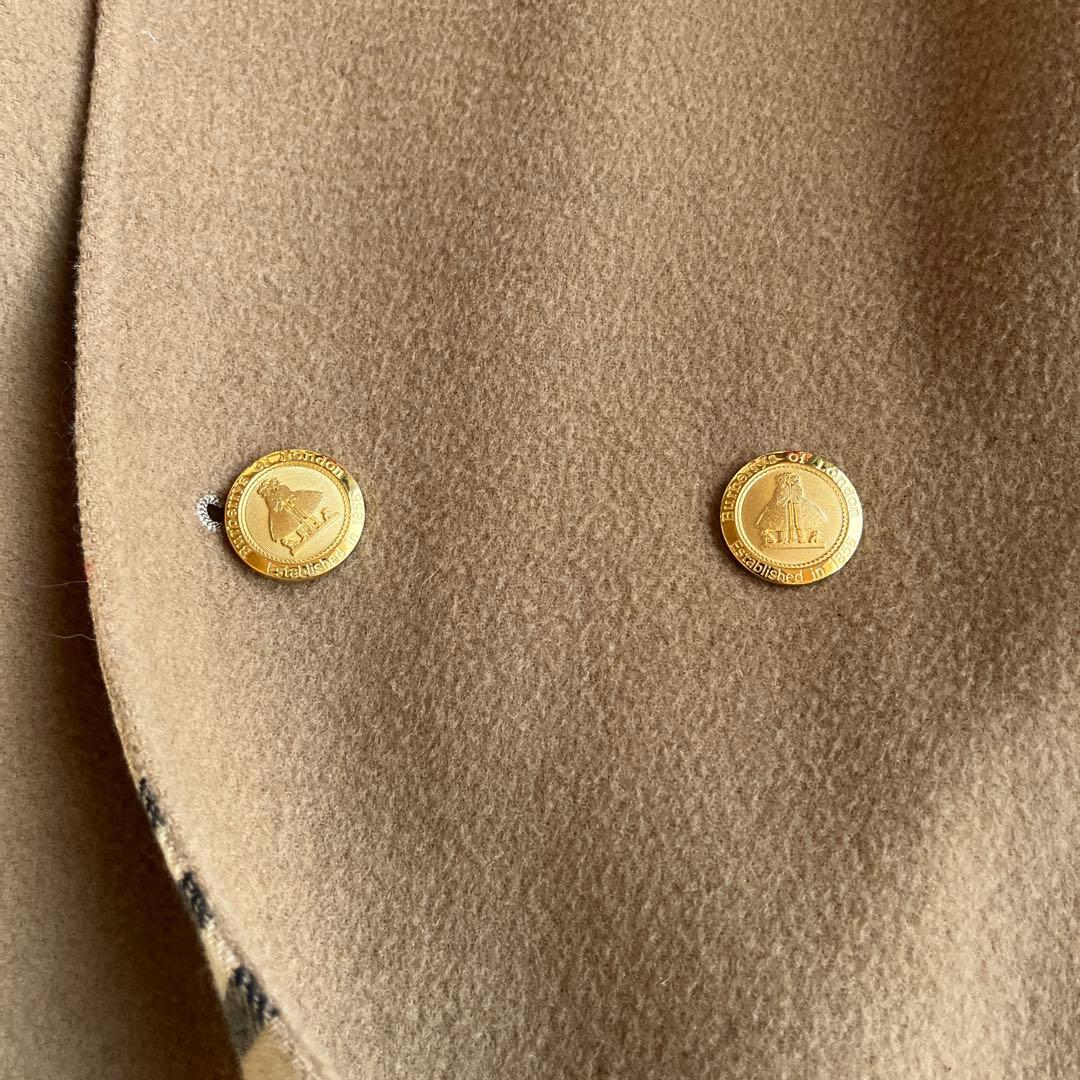 Burberrys カシミヤ混 ダブルフェイス ロングコート 9号 金ボタン