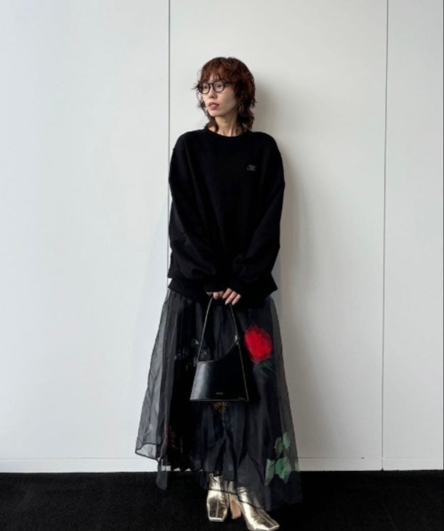 専用Ameri AMANDA SHEER PLEATS SKIRT ブラック M