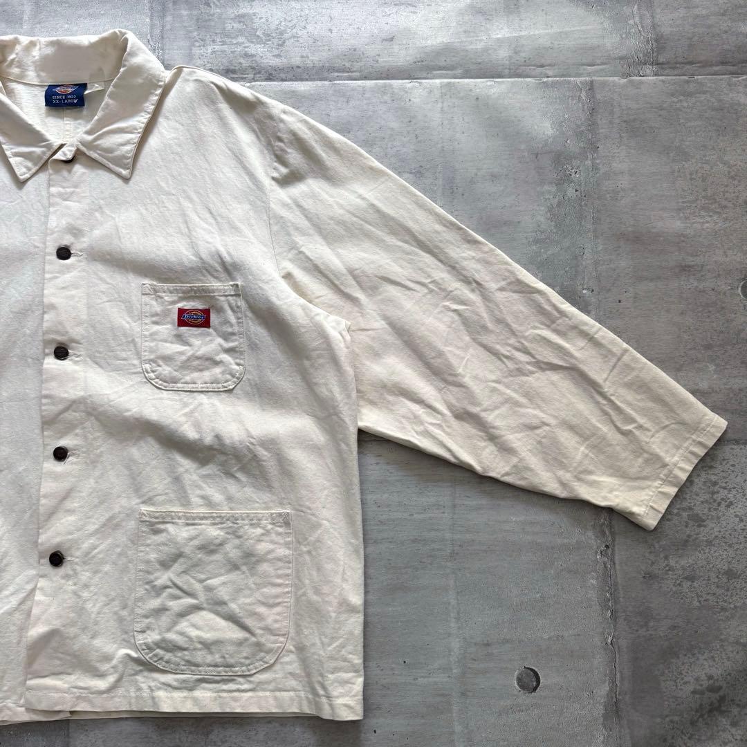 90s USA製 Dickies カバーオール オフホワイト チョアコートXXL
