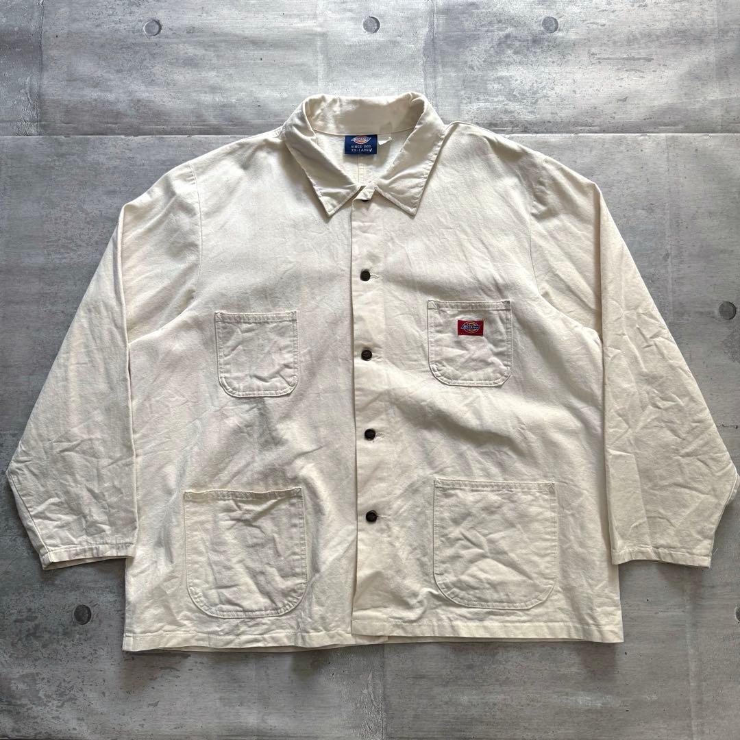 90s USA製 Dickies カバーオール オフホワイト チョアコートXXL