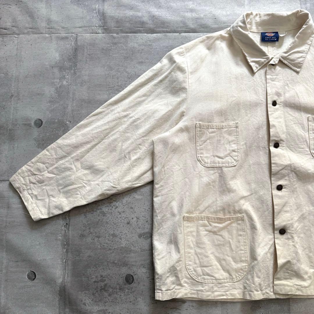 90s USA製 Dickies カバーオール オフホワイト チョアコートXXL