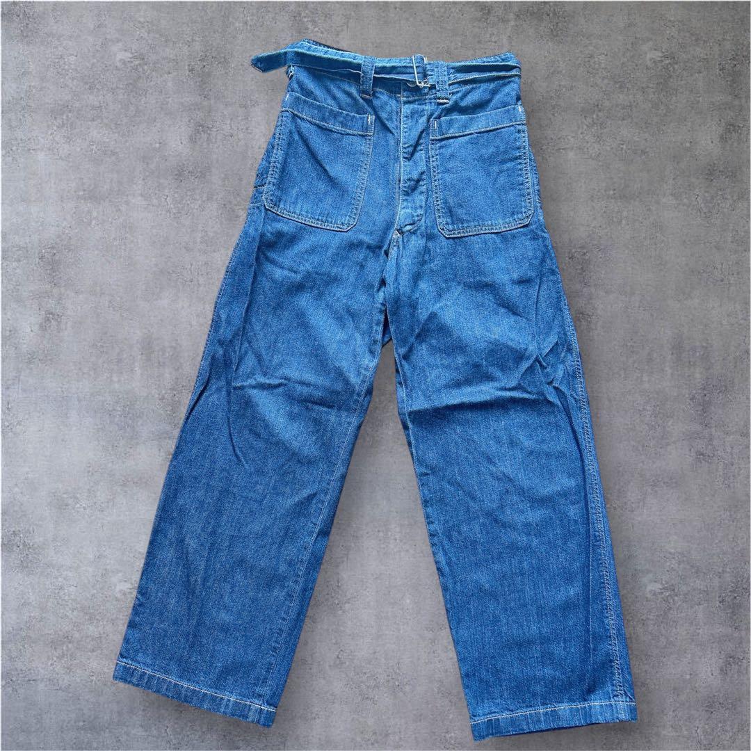ZUCCa ベルト付き　ストレートデニムパンツ