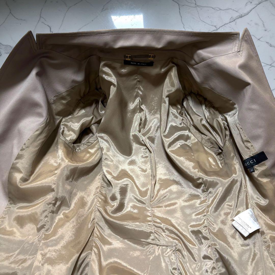 【高級感】GUCCI☆テーラードジャケット☆肩パッド☆ベージュ☆40☆フォーマル