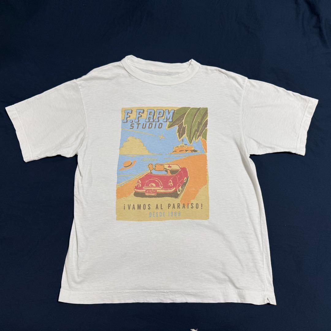 atk 　45R ブルハバナプリント 908オーシャンTシャツ 白 3号