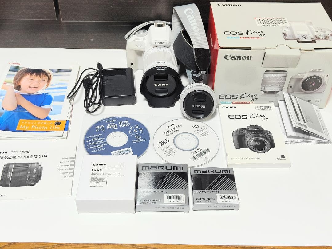 Canon EOS Kiss X7 ホワイト 一眼レフカメラ ダブルズームキット