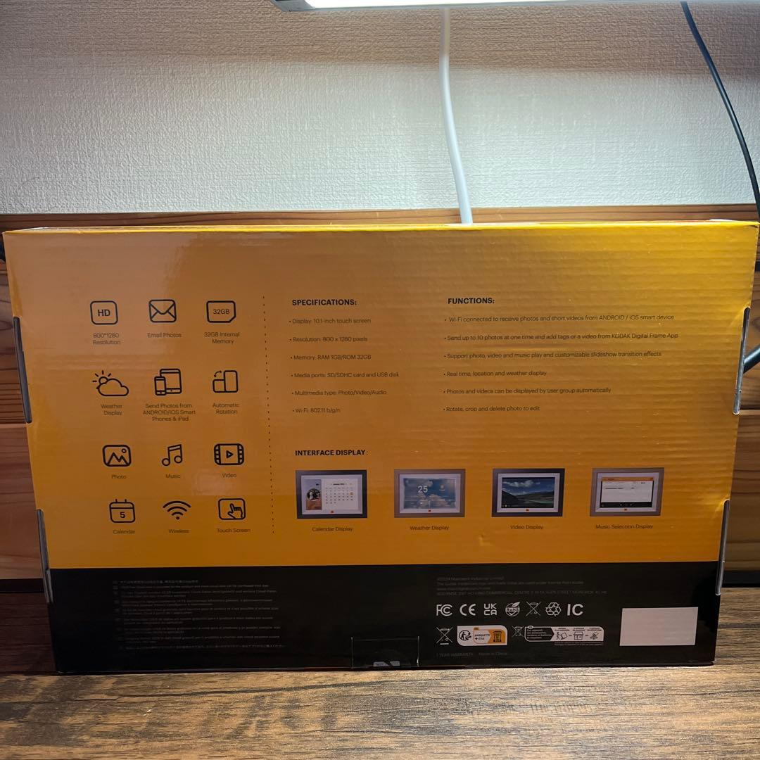 KODAK Wifi デジタルフォトフレーム 10インチ HD 32GB内蔵
