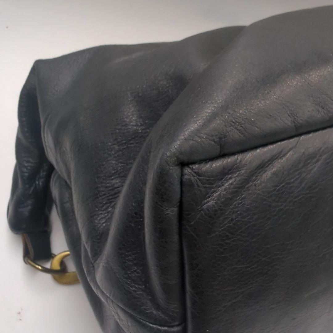美品 Jas-M.B. レザー ボストンバッグ ショルダー 2way 本革 黒