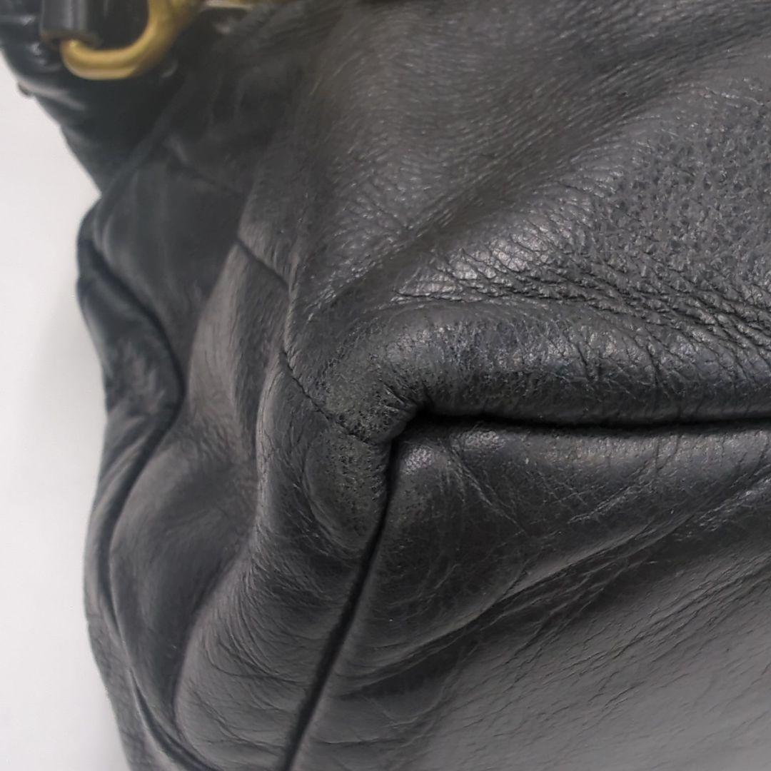 美品 Jas-M.B. レザー ボストンバッグ ショルダー 2way 本革 黒