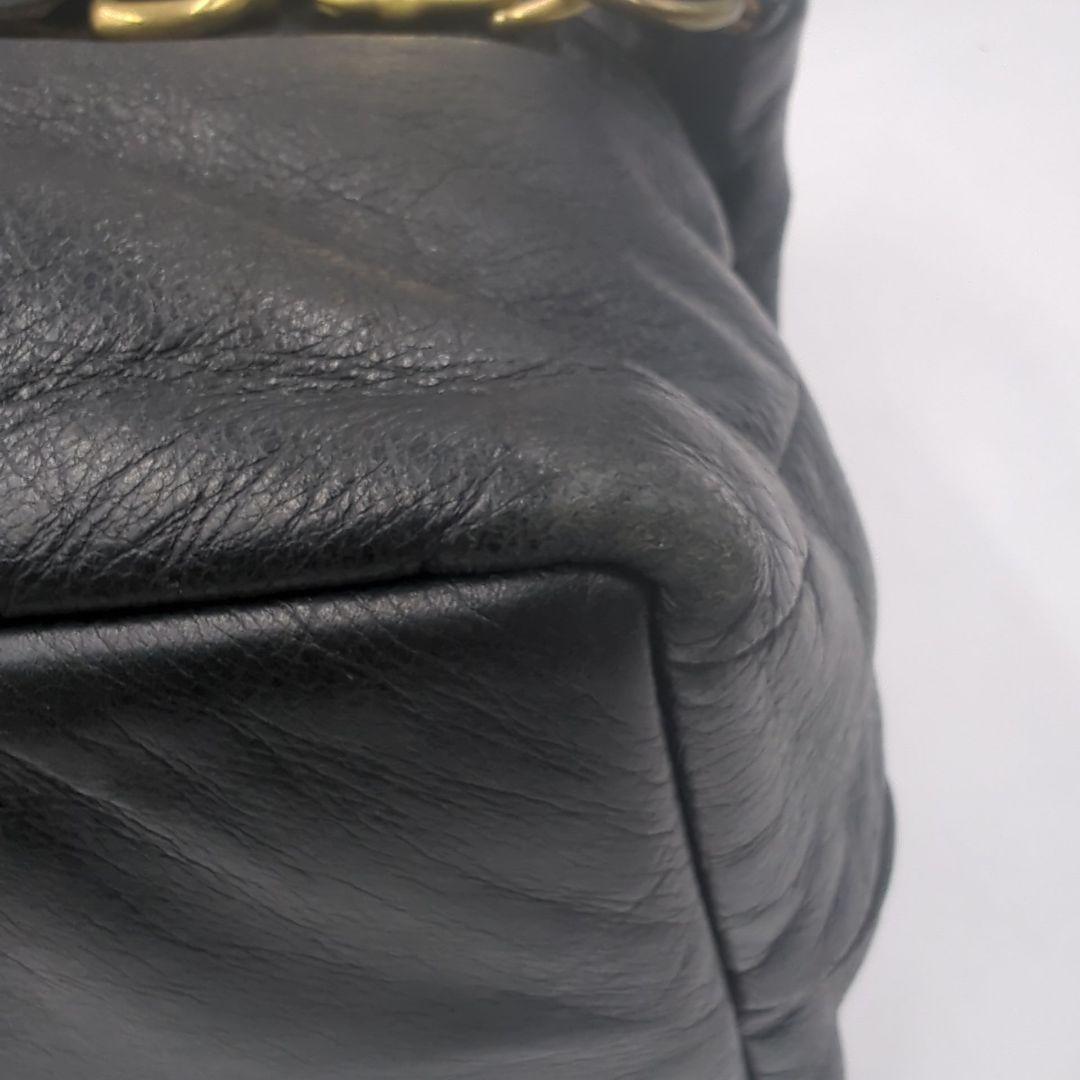 美品 Jas-M.B. レザー ボストンバッグ ショルダー 2way 本革 黒