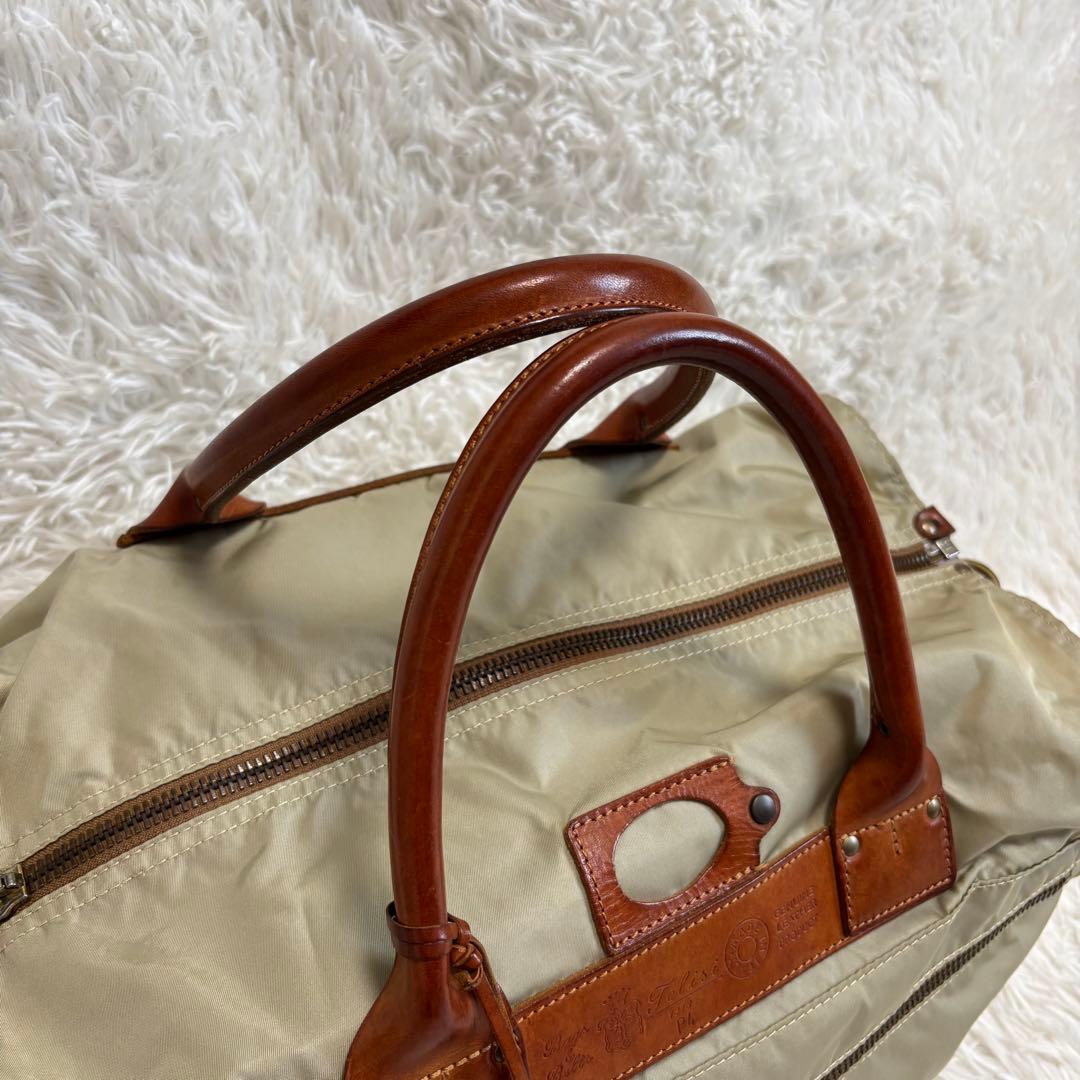 美品★Felisi 2way ボストンバッグ P4 ショルダー ベージュ　大容量