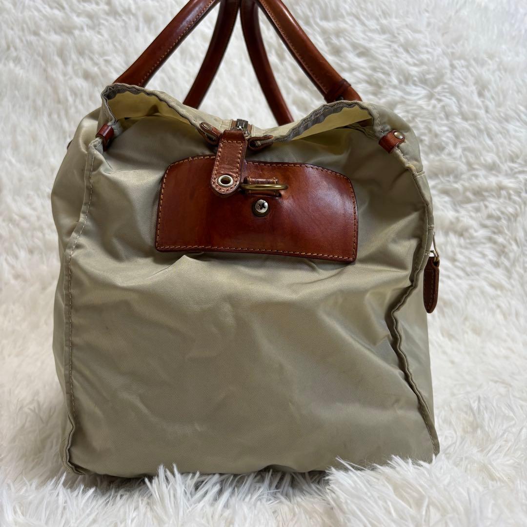 美品★Felisi 2way ボストンバッグ P4 ショルダー ベージュ　大容量