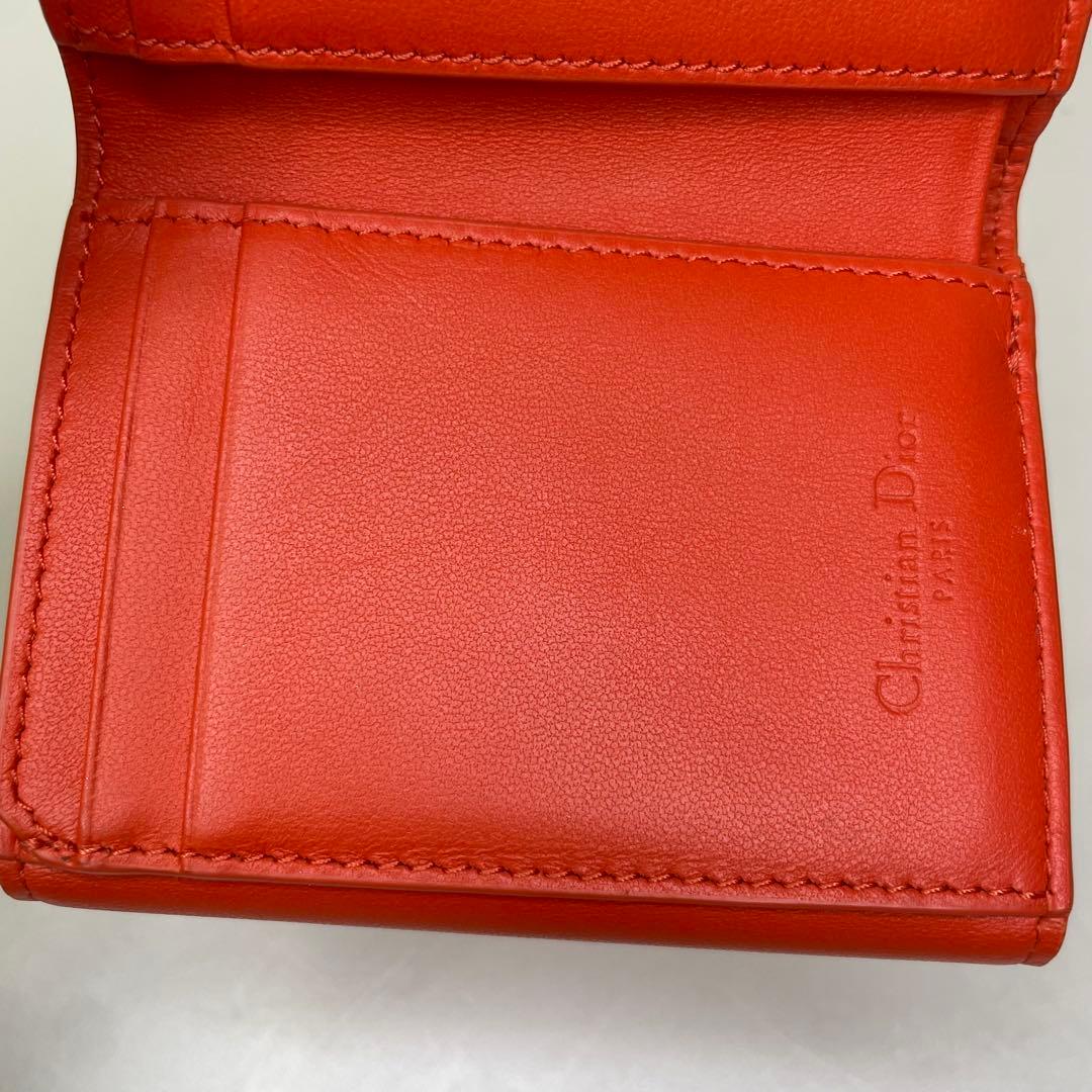 希少カラーDior ディオール 三つ折財布 コンパクトウォレット カナージュ