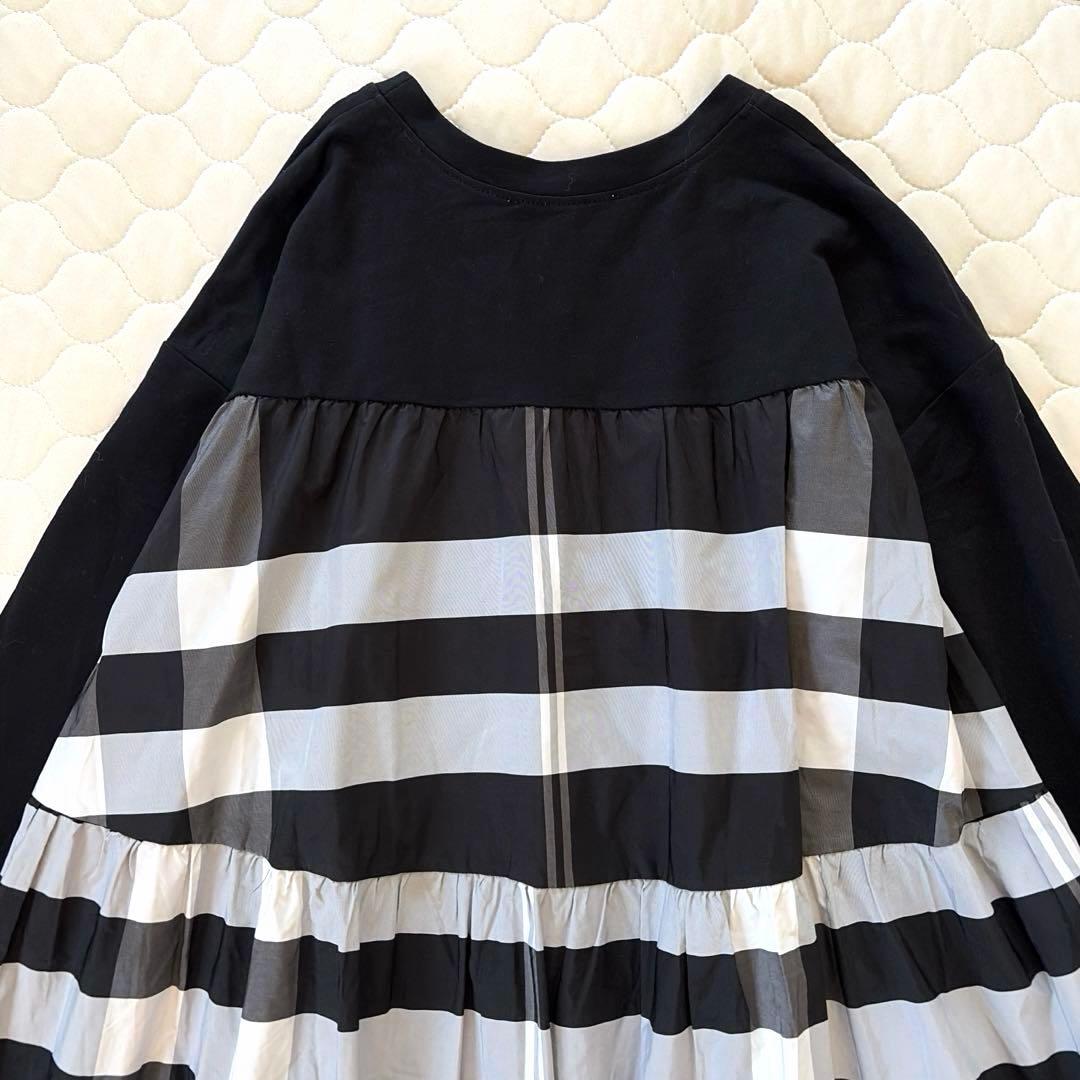 【極美品】BEARDSLEY✴︎タフタビッグチェックワンピース　ブラック