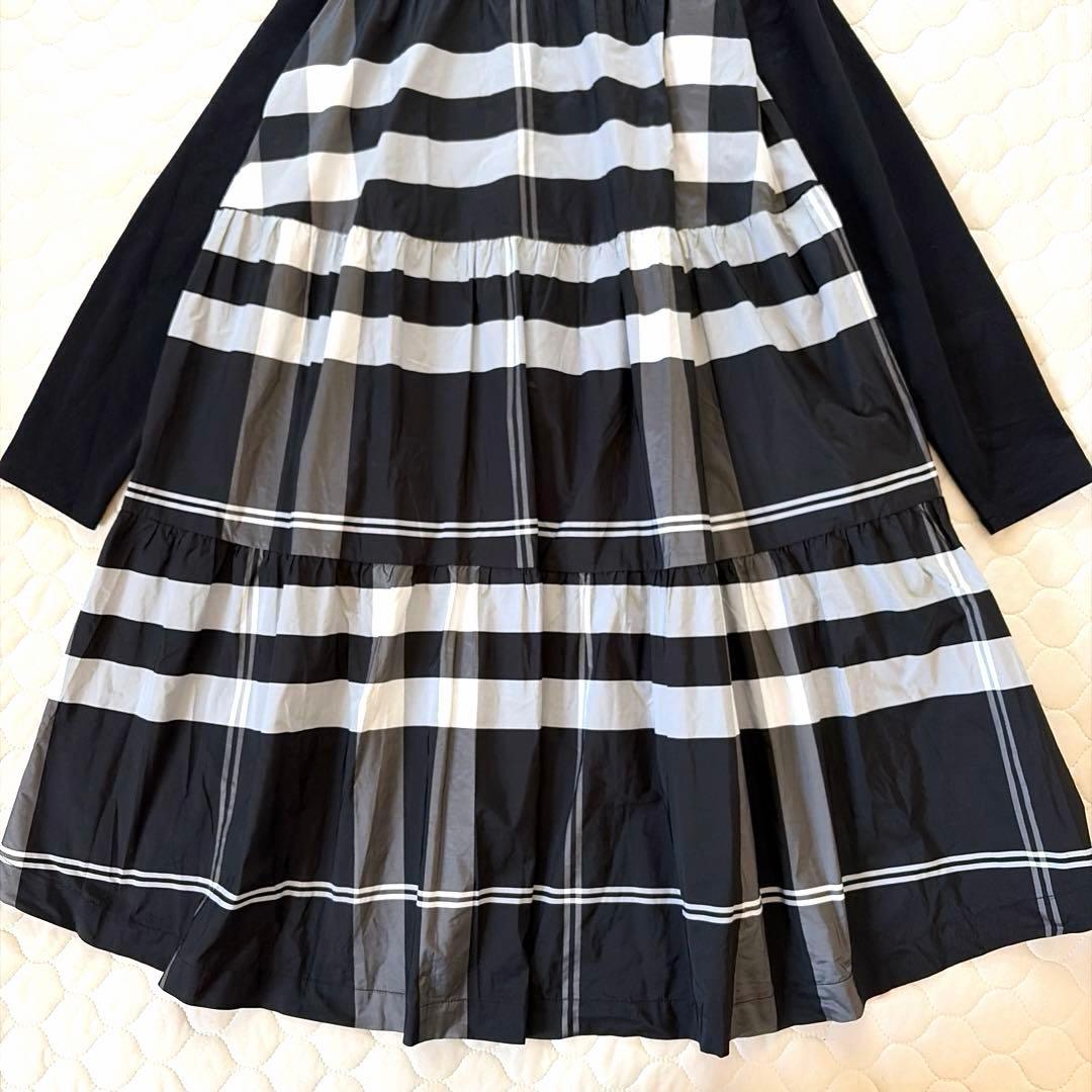 【極美品】BEARDSLEY✴︎タフタビッグチェックワンピース　ブラック