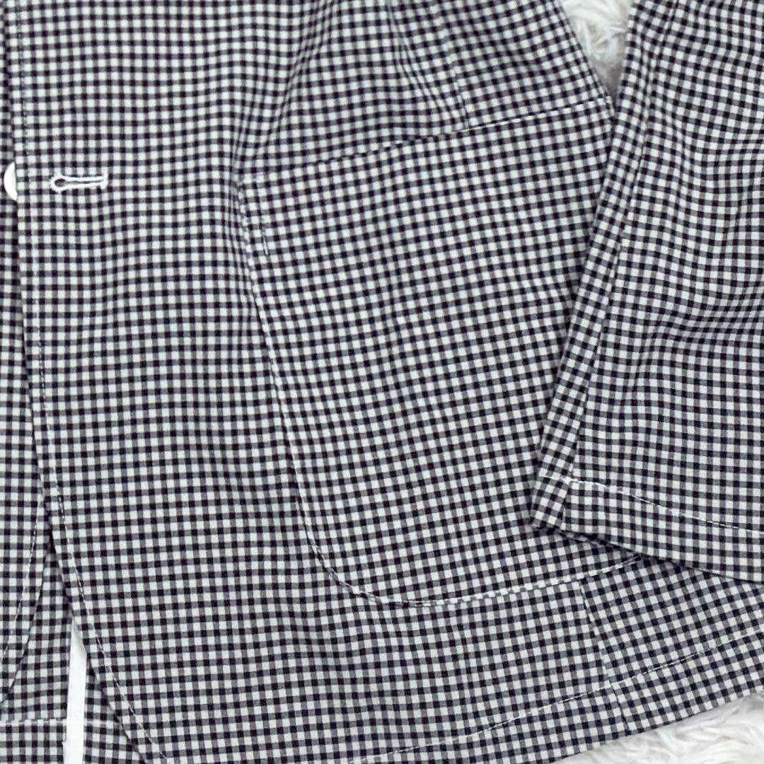 美品　ビームス　ギンガムチェック　アンコンジャケット　ストレッチ　XL　洗える