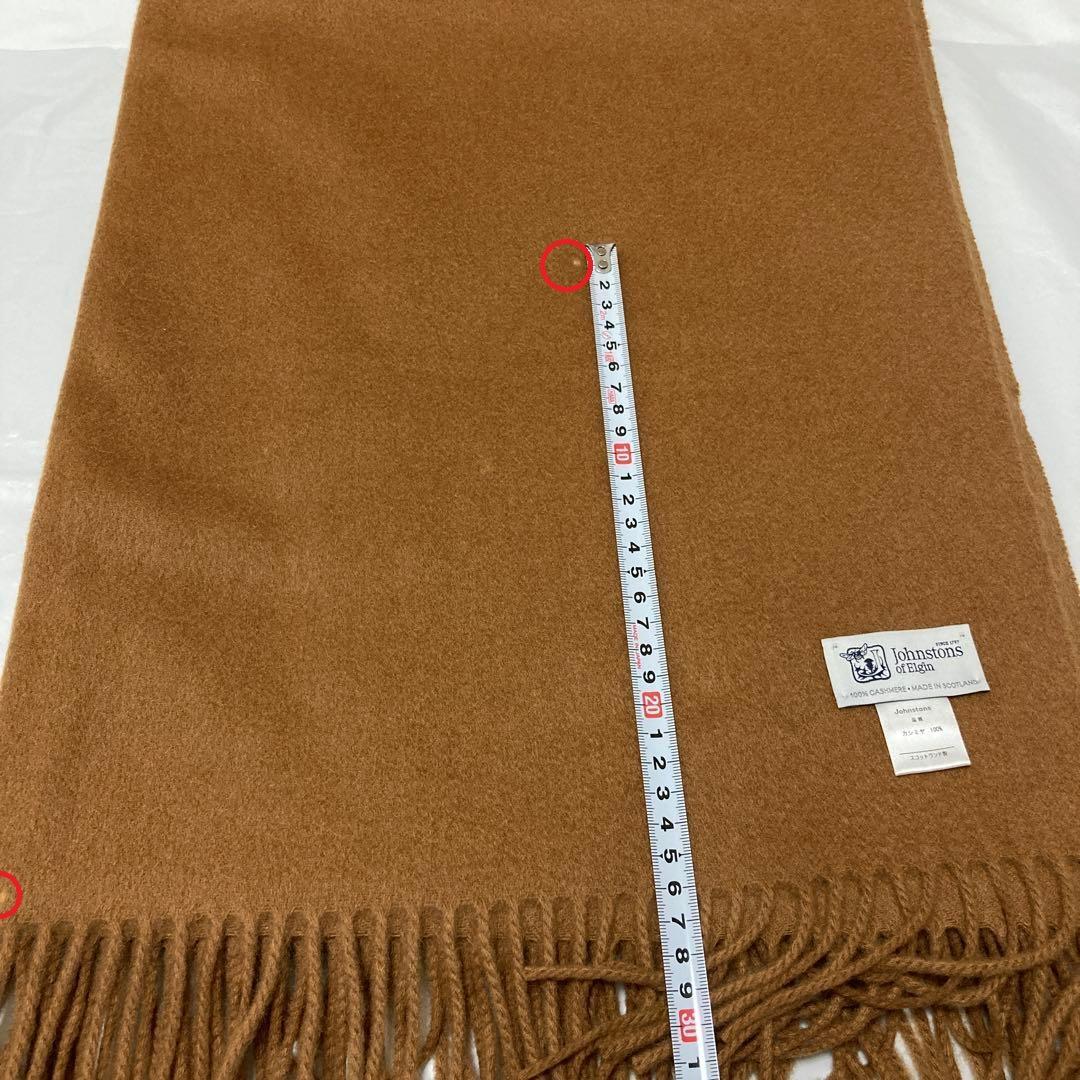 美品 ジョンストンズ カシミヤ100％ 大判ストール ダークキャメル 国内正規品