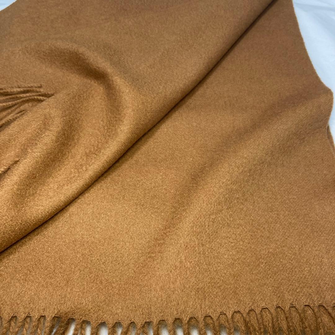 美品 ジョンストンズ カシミヤ100％ 大判ストール ダークキャメル 国内正規品