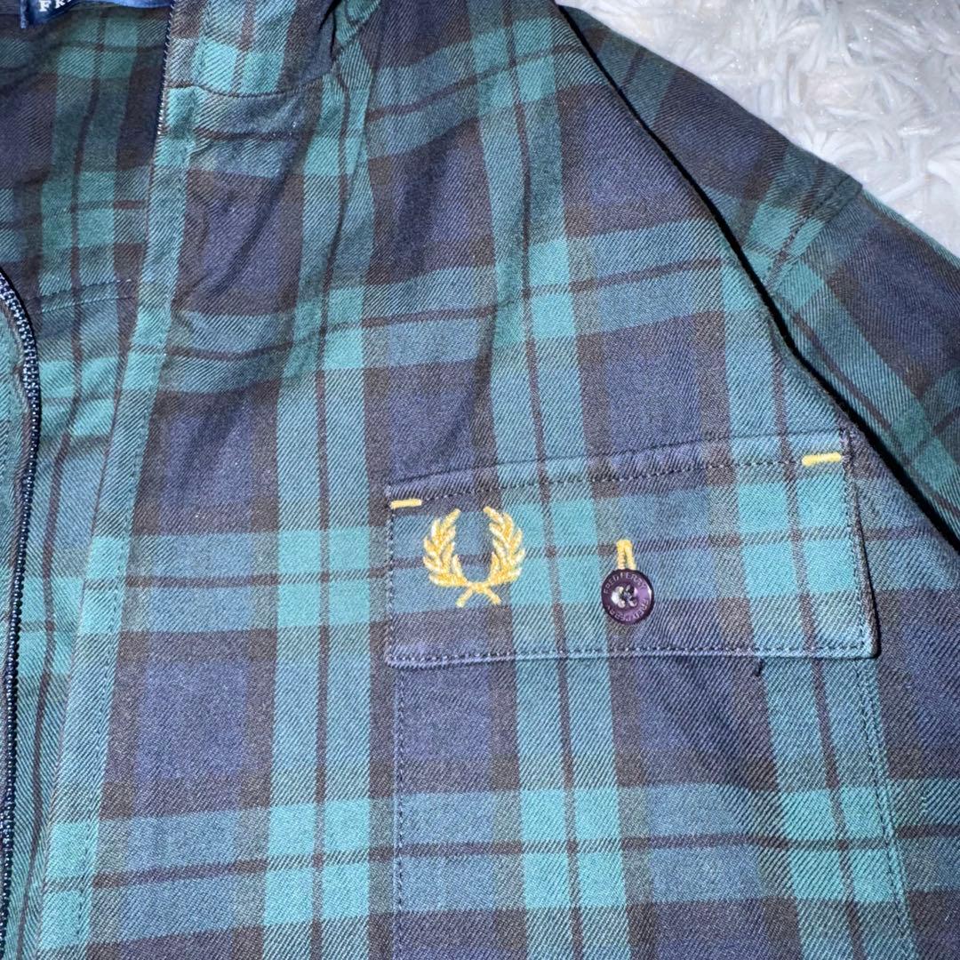 FRED PERRYフレッドペリー タータンチェック トラックジャケット 金刺繍