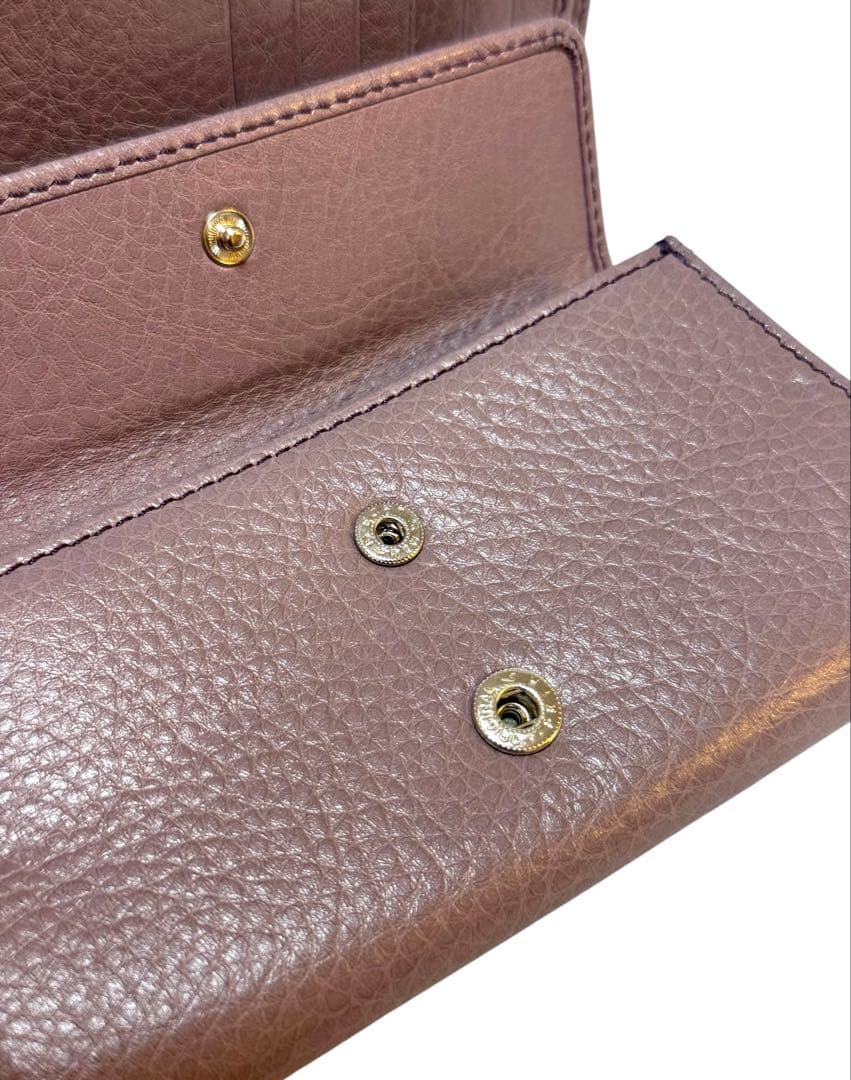 極美品☆HIROFU 二つ折り財布　レザー　パープル系