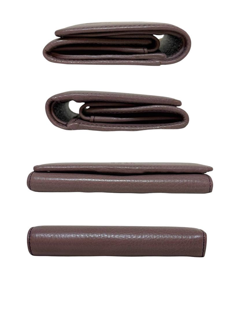 極美品☆HIROFU 二つ折り財布　レザー　パープル系