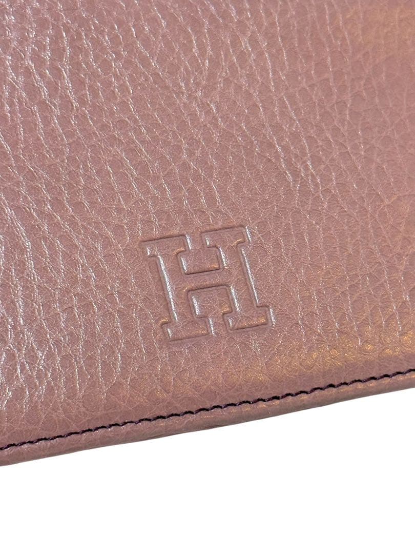 極美品☆HIROFU 二つ折り財布　レザー　パープル系