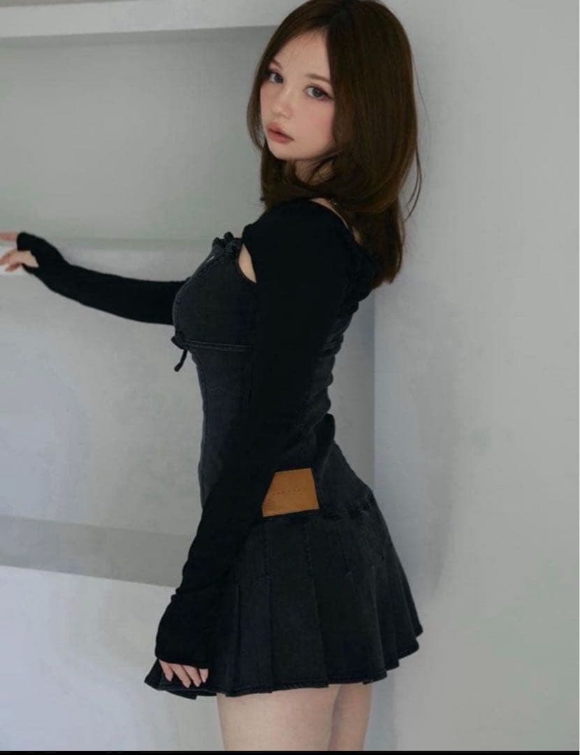 トップス andmary Bonnie denim mini dress