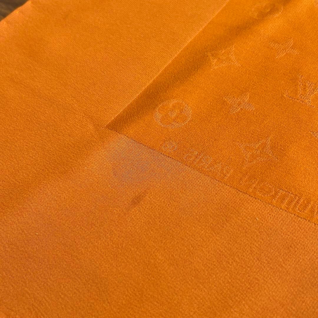 ルイヴィトン　LOUIS VUITTON　モノグラムスカーフ　ショール　オレンジ