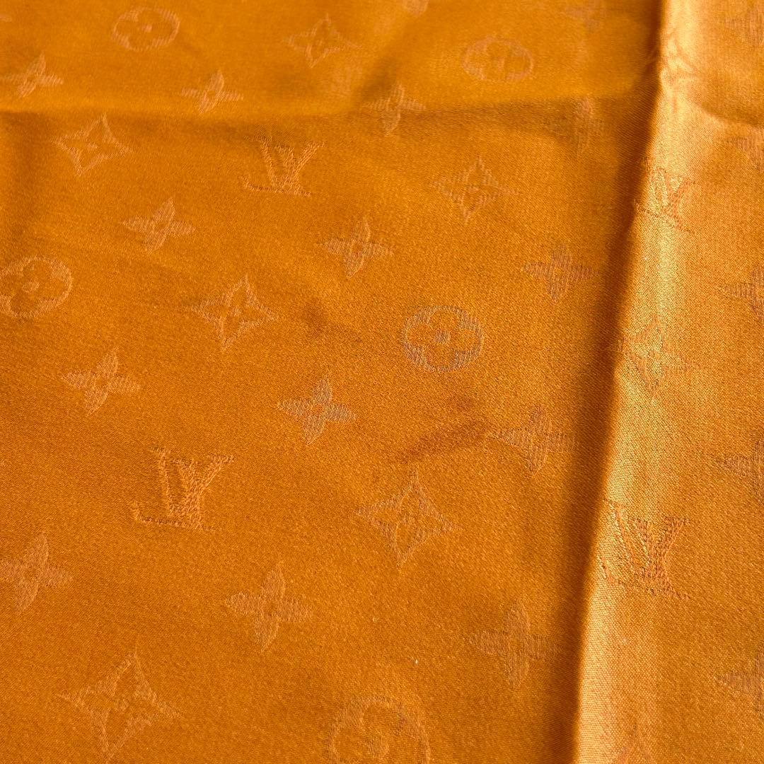 ルイヴィトン　LOUIS VUITTON　モノグラムスカーフ　ショール　オレンジ