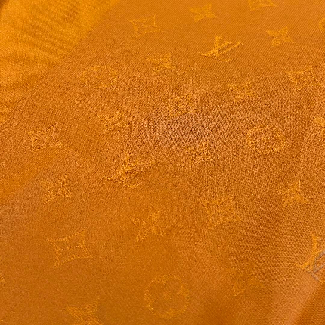 ルイヴィトン　LOUIS VUITTON　モノグラムスカーフ　ショール　オレンジ