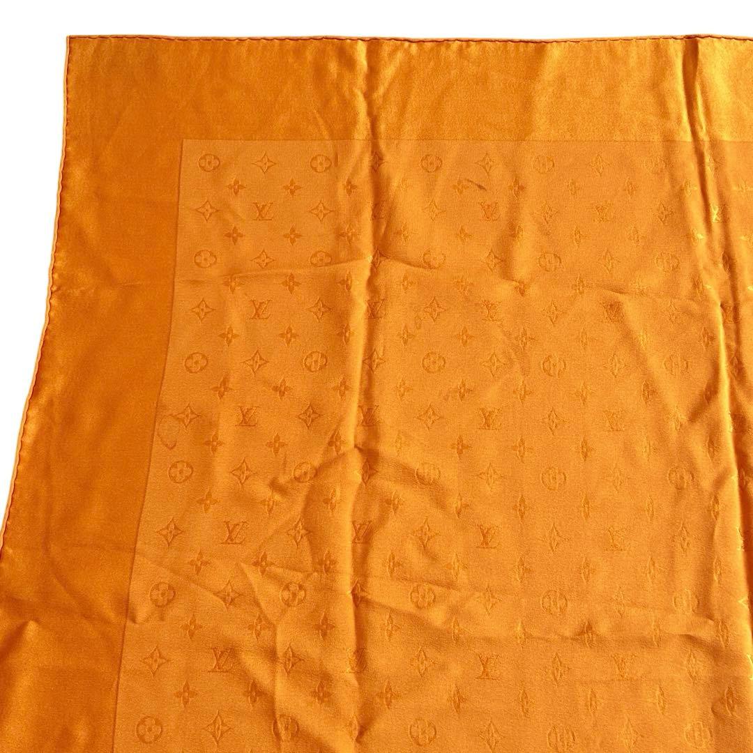 ルイヴィトン　LOUIS VUITTON　モノグラムスカーフ　ショール　オレンジ
