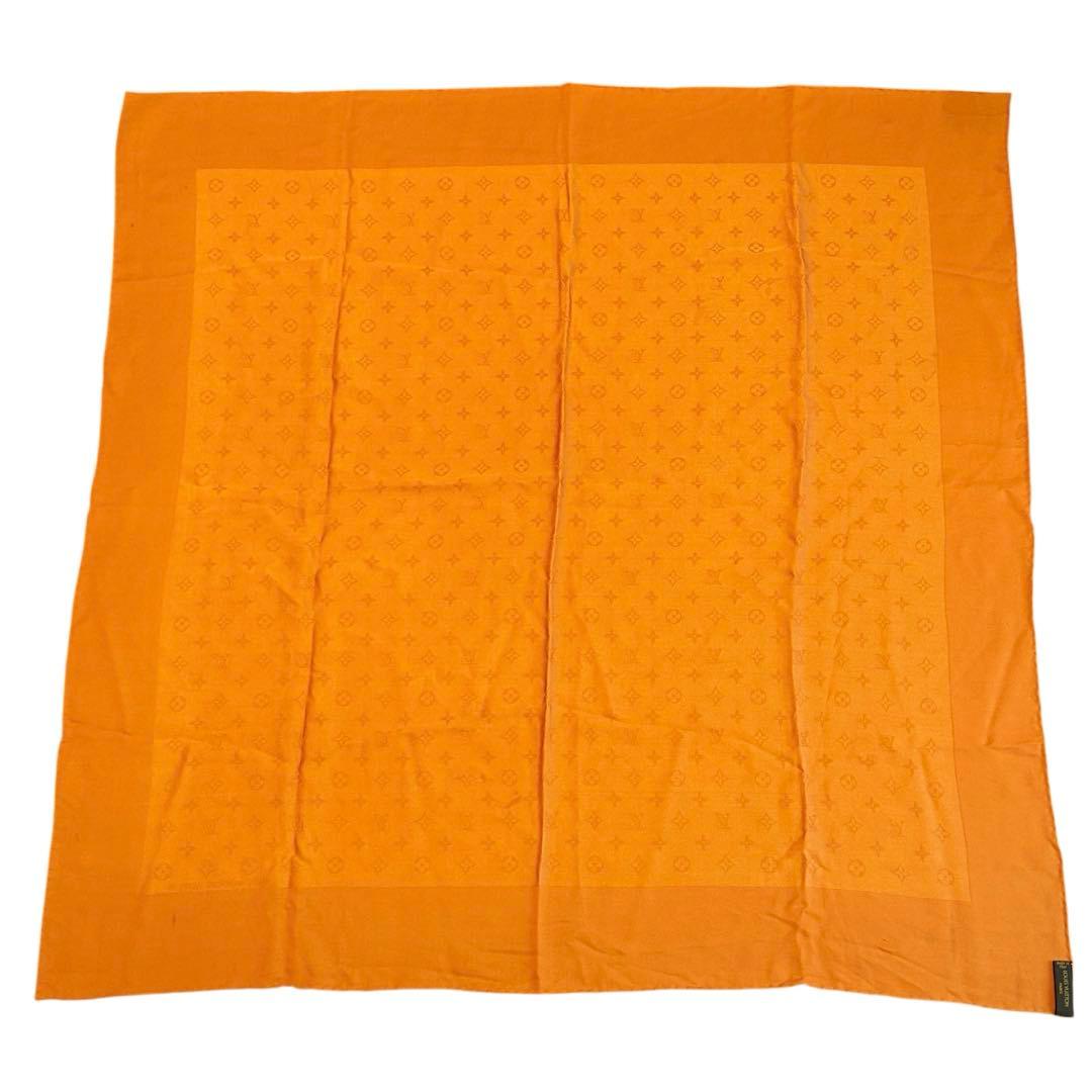 ルイヴィトン　LOUIS VUITTON　モノグラムスカーフ　ショール　オレンジ